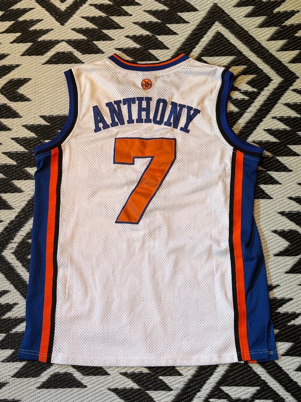 New York Knicks Carmelo Anthony Adidas Patched NBA Home Jersey